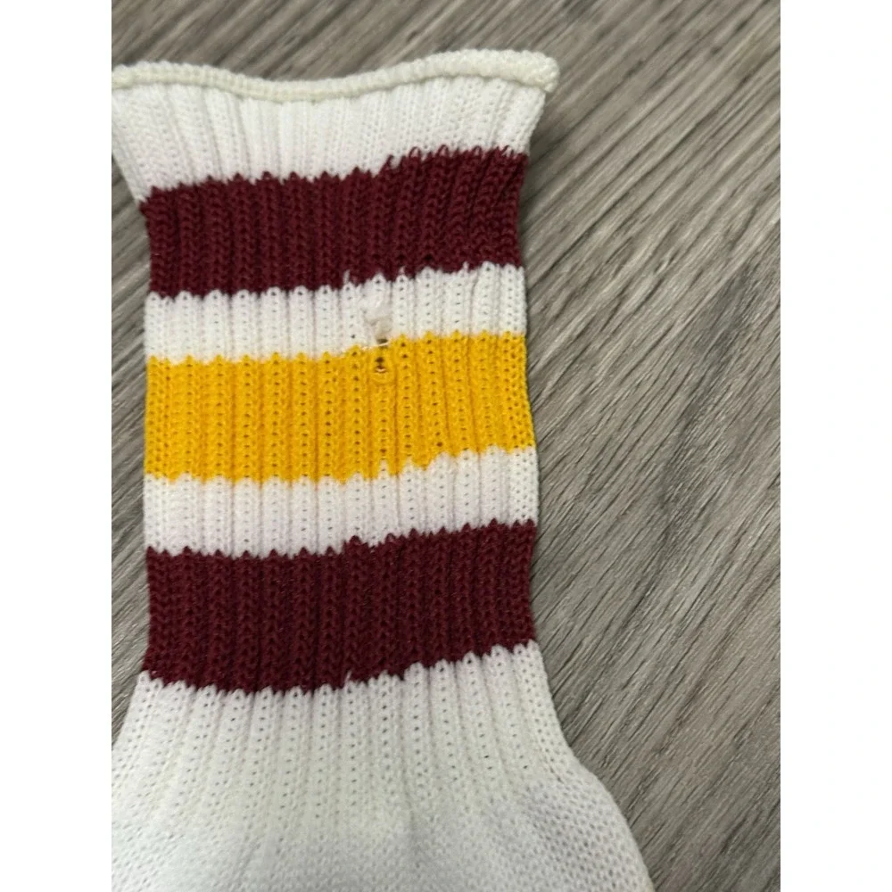 Nike Vintage Tube High Socks White Maroon Gold Yellow Stripe Athletic Sportswear
